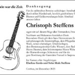 Traueranzeige Christoph Steffens