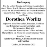 Danksagung Dorothea Worlitz