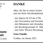 Danksagung Albert Schulz