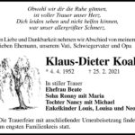Traueranzeige Klaus-Dieter Koal
