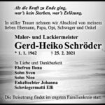 Traueranzeige Gerd-Heiko Schröder
