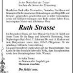 Danksagung Ruth Strasse