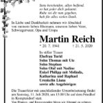 Traueranzeige Martin Reich