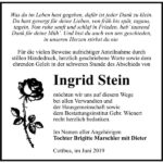 Danksagung Ingrid Stein