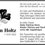 Traueranzeige Martin Holtz