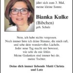 Jahresgedenken Bianka Kulke, geb. Schulz