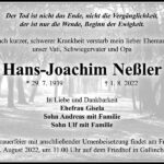 Traueranzeige Hans-Joachim Neßler