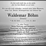 Traueranzeige Waldemar Böhm (Heitschi)