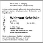 Traueranzeige Waltraut Scheibke, geb. Diehr