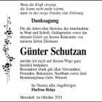 Danksagung Günter Schutzan