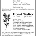 Traueranzeige Horst Walter