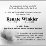 Traueranzeige Renate Winkler