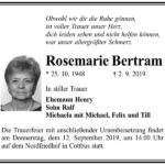 Traueranzeige Rosemarie Bertram