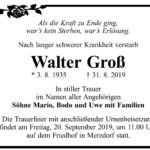 Traueranzeige Walter Groß