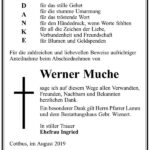 Danksagung Werner Muche
