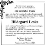 Danksagung Hildegard Leske