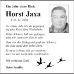 Jahresgedenken Horst Jaxa