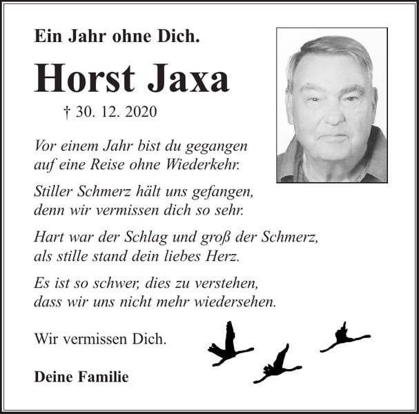 Jahresgedenken Horst Jaxa