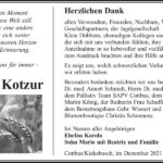 Danksagung Adolf Kotzur