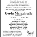 Traueranzeige Gerda Marczinczik, geb. Krawietz