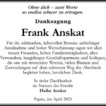 Danksagung Frank Anskat