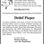 Danksagung Detlef Pieper