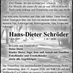 Traueranzeige Hans-Dieter Schröder
