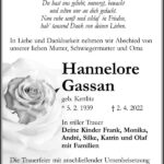 Traueranzeige Hannelore Gassan, geb. Kettlitz