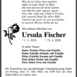 Traueranzeige Ursula Fischer