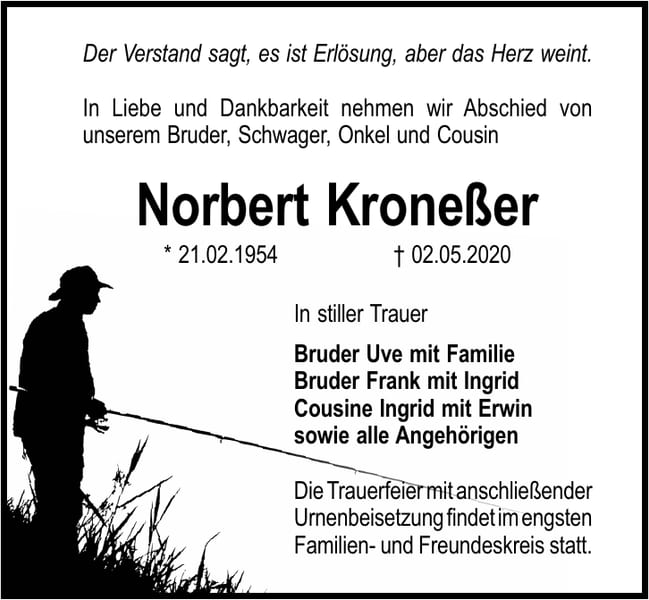 Traueranzeige Norbert Kroneßer