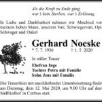 Traueranzeige Gerhard Noeske