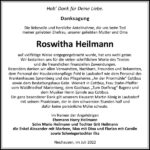 Danksagung Roswitha Heilmann