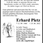 Traueranzeige Erhard Pletz