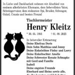 Traueranzeige Henry Kleitz