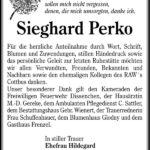 Danksagung Sieghard Perko