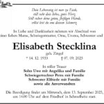Traueranzeige Elisabeth Stecklina, geb. Zingel