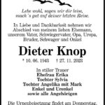 Traueranzeige Dieter Knop