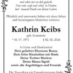 Traueranzeige Kathrin Keibs, geb. Kommritz