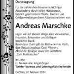 Danksagung Andreas Marschke