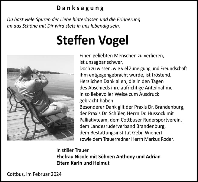 Danksagung Steffen Vogel