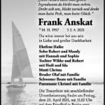 Traueranzeige Frank Anskat
