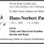 Traueranzeige Hans-Norbert Paulick