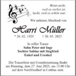 Traueranzeige Harri Müller
