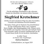 Traueranzeige Siegfried Kretschmer