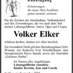 Danksagung Volker Elker