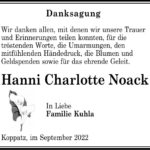 Danksagung Hanni Charlotte Noack
