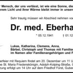 Traueranzeige Dr. med. Eberhard Jahn