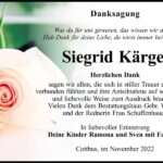 Danksagung Siegrid Kärgel