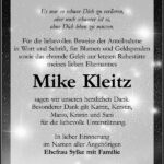Danksagung Mike Kleitz