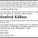 Danksagung Manfred Käßner